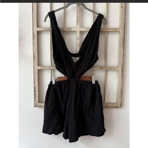 Free People Beach Sun Up To Sun Down Romper Black Shorts Brand New Size Small